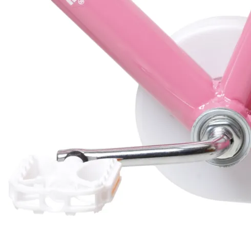 Bicicletta per Bambini 14" Unicorno Rosa Bianco Regolabile con Rotelle