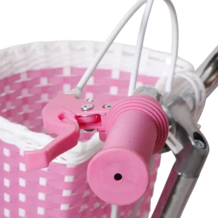 Bicicletta per Bambini 14" Unicorno Rosa Bianco Regolabile con Rotelle