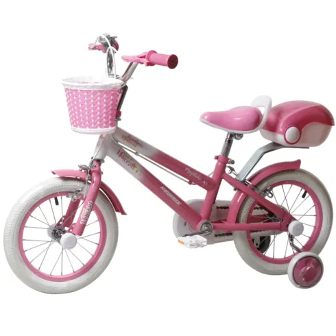 Bicicletta per Bambini 16" Regolabile Unicorno Rosa Rotelle Removibili