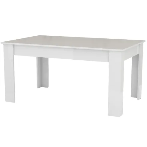 Tavolo da Pranzo Allungabile 160-210 Bianco Lucido Laccato Rettangolare