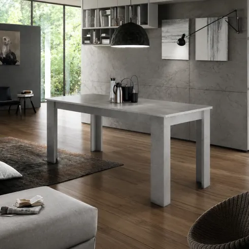 Tavolo Rettangolare Allungabile da Pranzo 160-210 in Melaminico Grigio