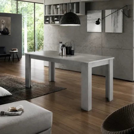 Tavolo Rettangolare Allungabile da Pranzo 160-210 in Melaminico Grigio
