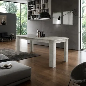 Tavolo Allungabile 160-210 da Pranzo in Melaminico Bianco Cemento 2