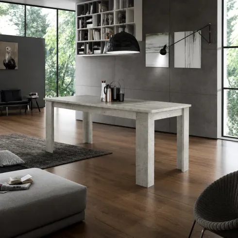 Tavolo Allungabile 160-210 da Pranzo in Melaminico Bianco Cemento