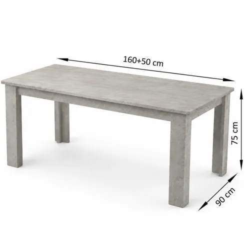 Tavolo Allungabile 160-210 da Pranzo in Melaminico Bianco Cemento