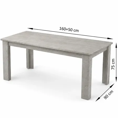 Tavolo Allungabile 160-210 da Pranzo in Melaminico Bianco Cemento
