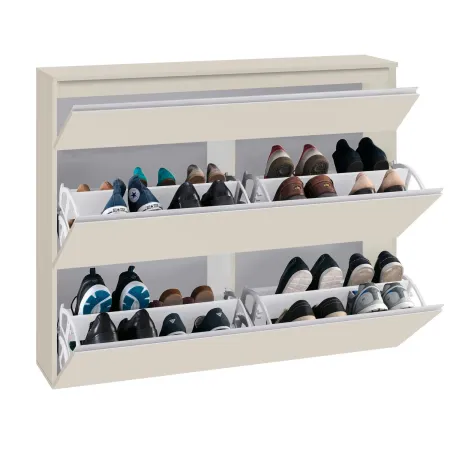 Scarpiera Salvaspazio 3 Ante Ribalta Beige 24 Paia Scarpe da Ingresso