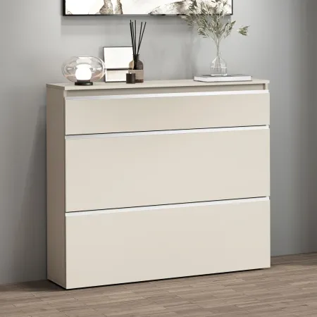 Scarpiera Salvaspazio 3 Ante Ribalta Beige 24 Paia Scarpe da Ingresso