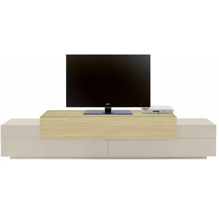 Mobile Porta Televisore da Appoggio Beige Rovere 3 Ante Ribalta Soggiorno