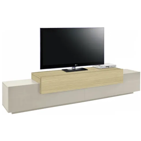 Mobile Porta Televisore da Appoggio Beige Rovere 3 Ante Ribalta Soggiorno