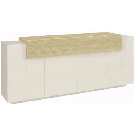 Credenza da Cucina Soggiorno Beige Rovere 5 Ante Battenti Ribalta