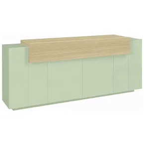 Credenza Cucina Soggiorno Verde Salvia Rovere 5 Ante Battenti Ribalta
