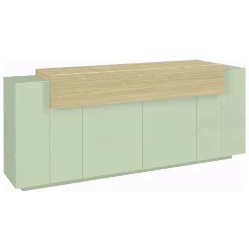Credenza Cucina Soggiorno Verde Salvia Rovere 5 Ante Battenti Ribalta