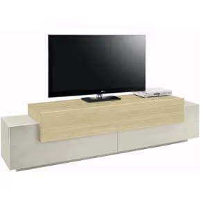 Mobile TV 200 cm 3 Ante a Ribalta Beige Rovere da Appoggio per Salotto