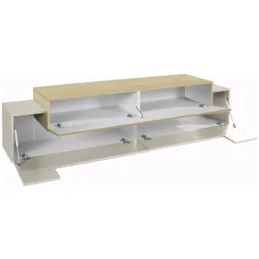 Mobile TV 200 cm 3 Ante a Ribalta Beige Rovere da Appoggio per Salotto 2