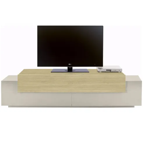 Mobile TV 200 cm 3 Ante a Ribalta Beige Rovere da Appoggio per Salotto