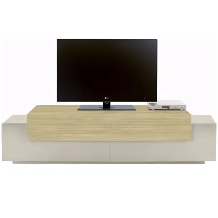 Mobile TV 200 cm 3 Ante a Ribalta Beige Rovere da Appoggio per Salotto