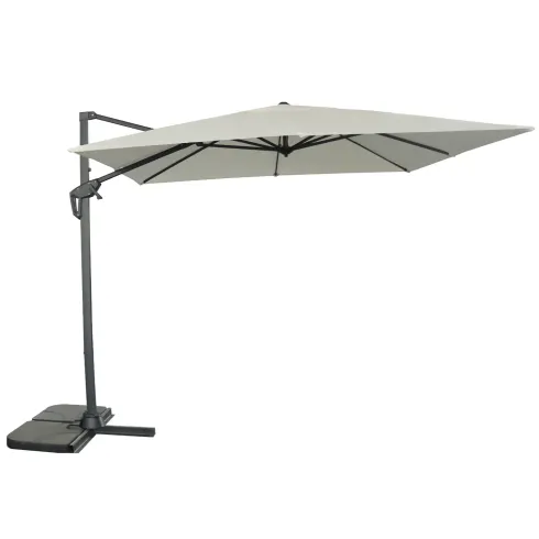 Ombrellone Decentrato da Giardino Grigio 270x270 cm Base Girevole