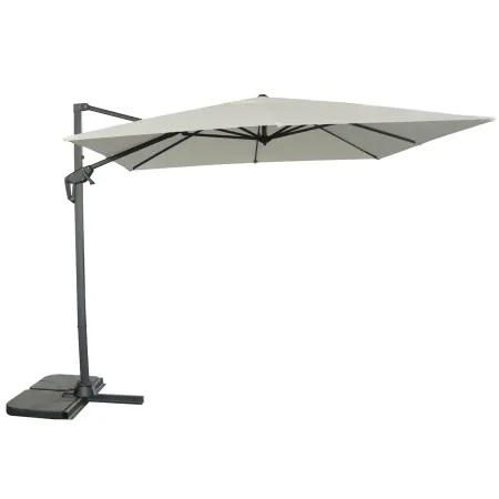 Ombrellone Decentrato da Giardino Grigio 270x270 cm Base Girevole