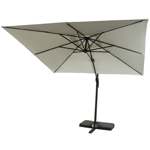 Ombrellone Decentrato da Giardino Grigio 270x270 cm Base Girevole