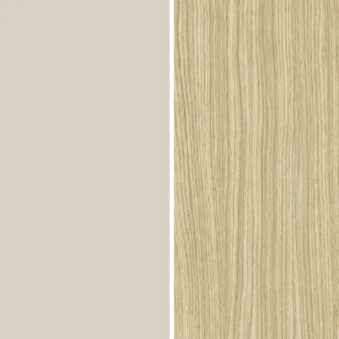 Parete Attrezzata Soggiorno 280 cm Porta TV Vetrina Legno Beige Rovere