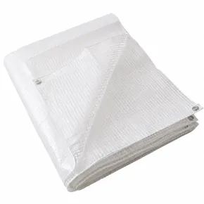 Telo 4x4 m Occhiellato Impermeabile PE Bianco Copertura Lavabile
