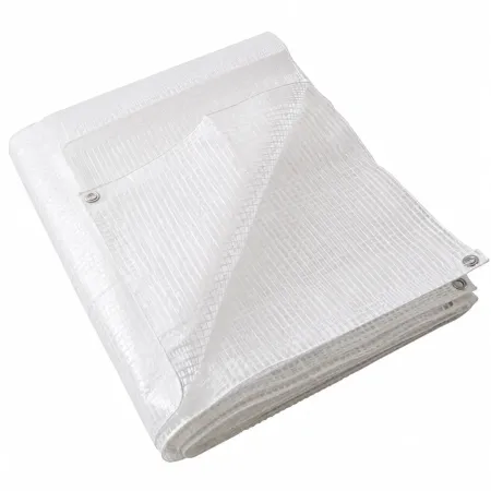 Telo 4x4 m Occhiellato Impermeabile PE Bianco Copertura Lavabile