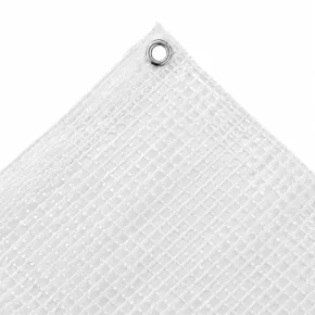 Telo Occhiellato Copertura Impermeabile 5x8 m Lavabile PE Bianco 2