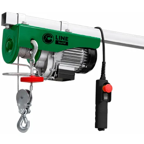 Paranco Elettrico 750W Portata 200/400kg a Fune Sollevamento 18m