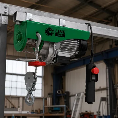 Paranco Elettrico 750W Portata 200/400kg a Fune Sollevamento 18m