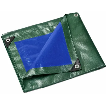 Telo Occhiellato Impermeabile in Polietilene Verde Blu 10x14m 130g/m2