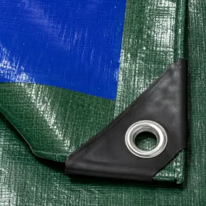 Telo Occhiellato Impermeabile in Polietilene Verde Blu 10x14m 130g/m2 2