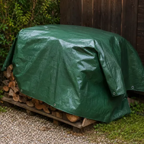 Telo Occhiellato Impermeabile in Polietilene Verde Blu 10x14m 130g/m2