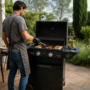 Barbecue a Gas Campignaz Pietra Lavica 8,2+2,1 kW Fornello Laterale 2