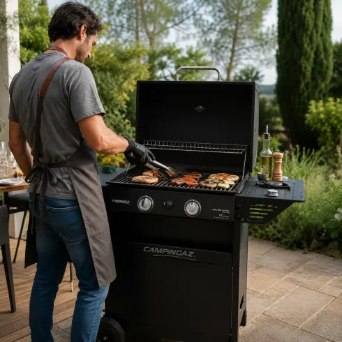 Barbecue a Gas Campignaz Pietra Lavica 8,2+2,1 kW Fornello Laterale