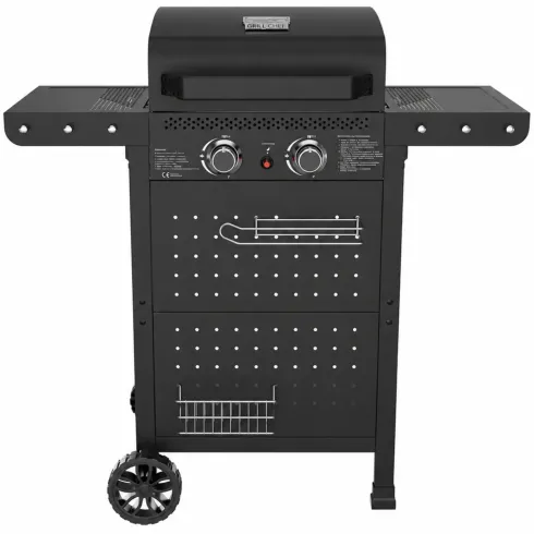 Barbecue a Gas 2 Bruciatori Acciaio Inox 5 kW Griglia in Ghisa Smaltata