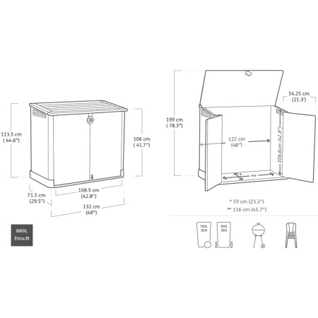 Armadio da Esterno Porta Attrezzi Keter Box Giardino in Resina con Pavimento | BricoShop24