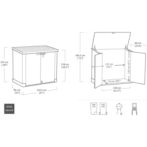 Keter Box per Esterno Resina Porta Attrezzi Lavoro Compatto da Giardino Armadio | BricoShop24