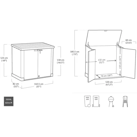 Keter Box per Esterno Resina Porta Attrezzi Lavoro Compatto da Giardino Armadio | BricoShop24