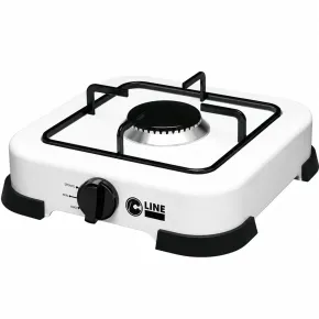 Fornello a Gas GPL 1 Fuoco Portatile 2,2 kW per Uso Esterno Bianco