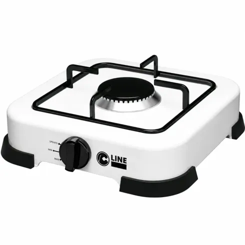 Fornello a Gas GPL 1 Fuoco Portatile 2,2 kW per Uso Esterno Bianco