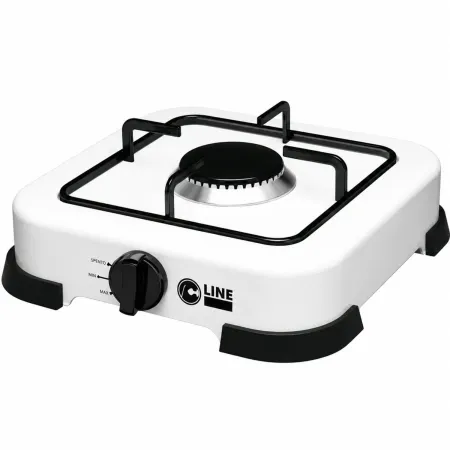 Fornello a Gas GPL 1 Fuoco Portatile 2,2 kW per Uso Esterno Bianco