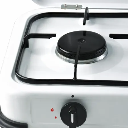 Fornello a Gas DCG GPL 2 Fuochi 2,6 kW con Coperchio Antipolvere