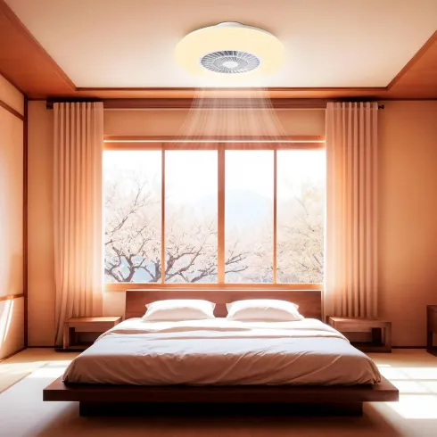 Ventilatore Plafoniera LED 45 W Zephir Luce RGB Telecomando 6 Velocità