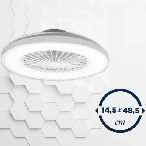 Ventilatore da Soffitto Zephir Plafoniera LED 30W Dimmer Telecomando