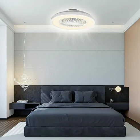 Ventilatore da Soffitto Zephir Plafoniera LED 30W Dimmer Telecomando