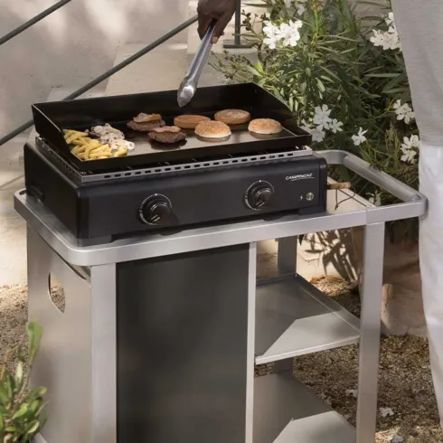 Barbecue a Gas Campignaz Plancha da Tavolo 2 Bruciatori 6kW Acciaio