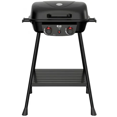 Barbecue da Esterno a Gas Griglia in Ghisa 2 Fuochi 5kW Acciaio Inox