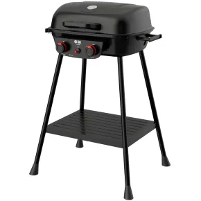 Barbecue da Esterno a Gas Griglia in Ghisa 2 Fuochi 5kW Acciaio Inox