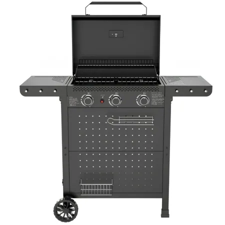 Barbecue a Gas 3 Bruciatori 7,5kW Griglia in Ghisa 55x34cm Giardino